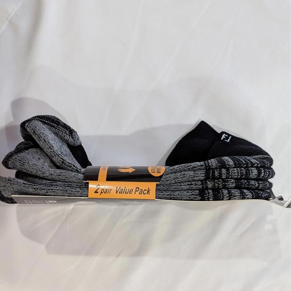 FootJoy ProDry Men’s Golf Ankle Socks 2 PACK Value Pack Black Gray Size L NWT - Picture 4 of 4